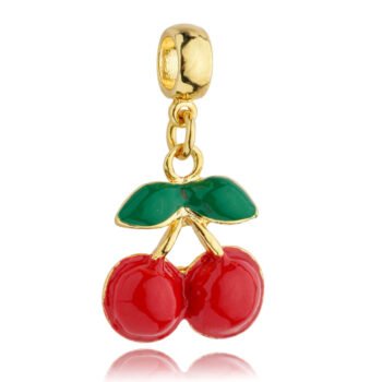 Berloque Cerejas Banhado a Ouro 18k