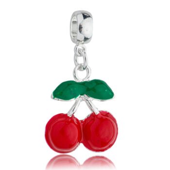 Berloque Cerejas Banhado a Prata 925