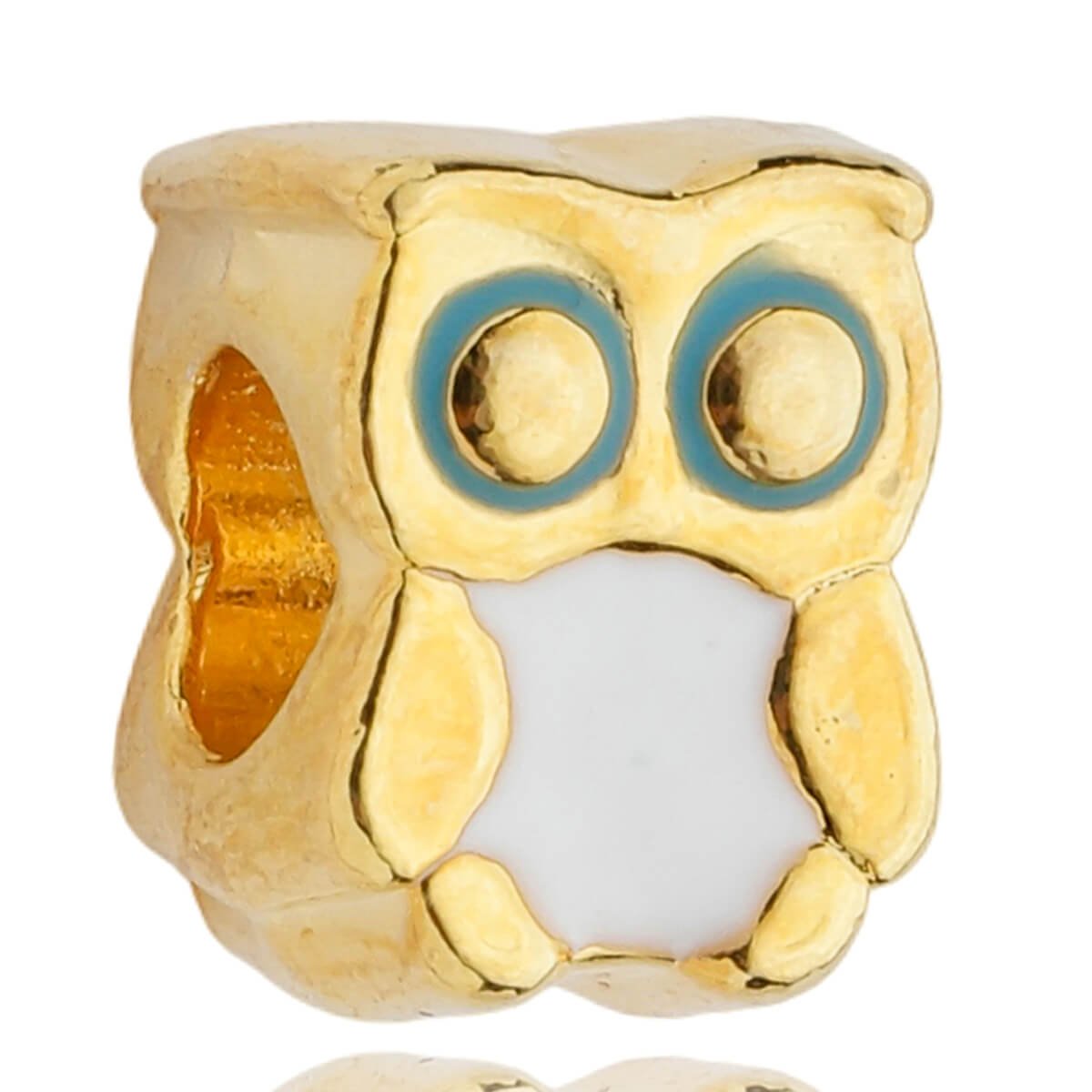 Berloque Coruja Separador Banhado a Ouro 18k