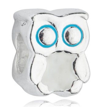 Berloque Coruja Separador Banhado a Prata 925