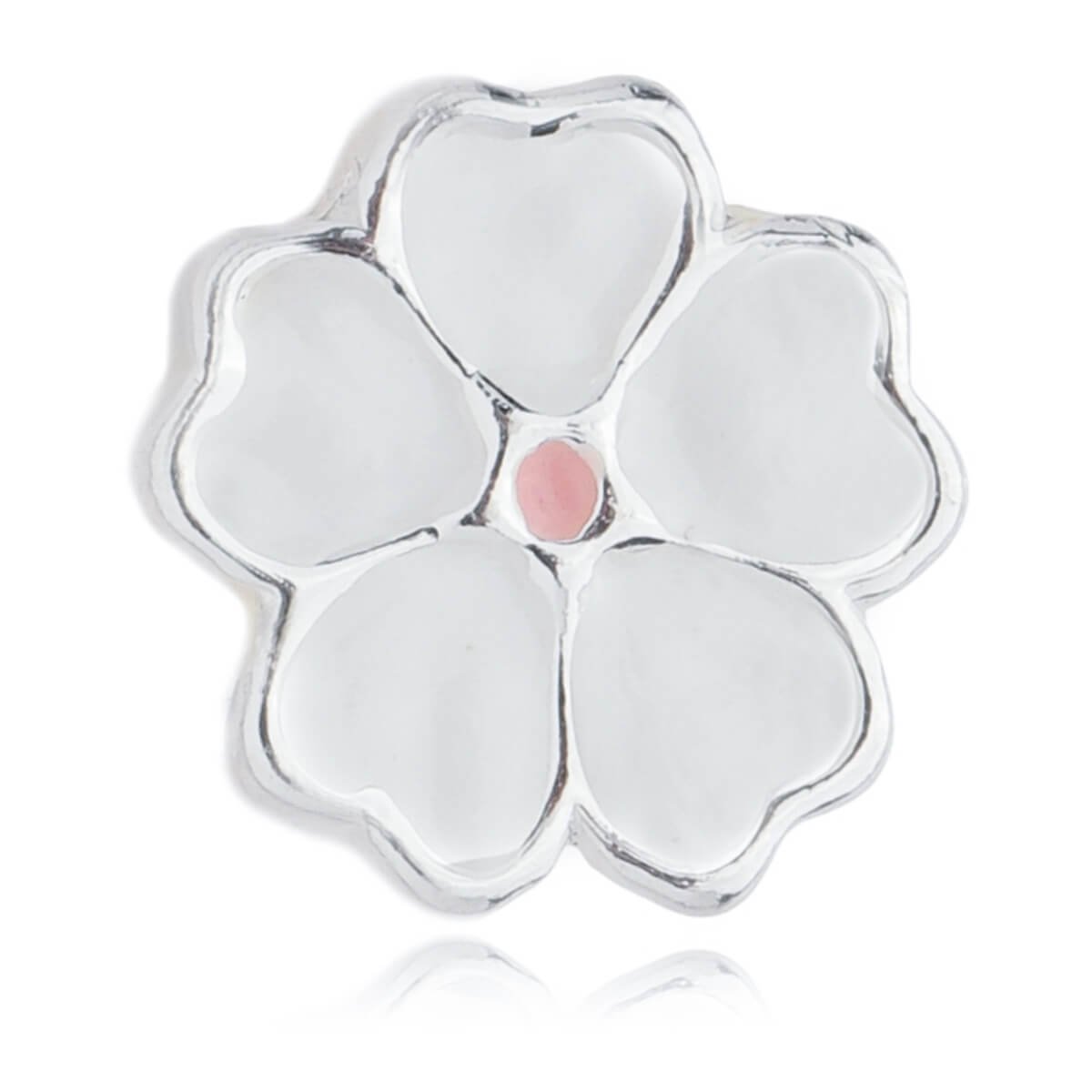 Berloque Flor Separador Banhado a Prata 925