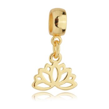 Berloque Flor de Lótus Banhado a Ouro 18k