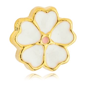 Berloque Flor Separador Banhado a Ouro 18k
