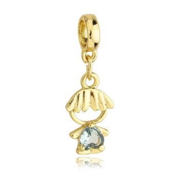 Berloque Menino Coração Banhado a Ouro 18k