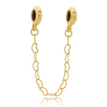 Berloque Trava de Segurança Coração Banhado a Ouro 18k