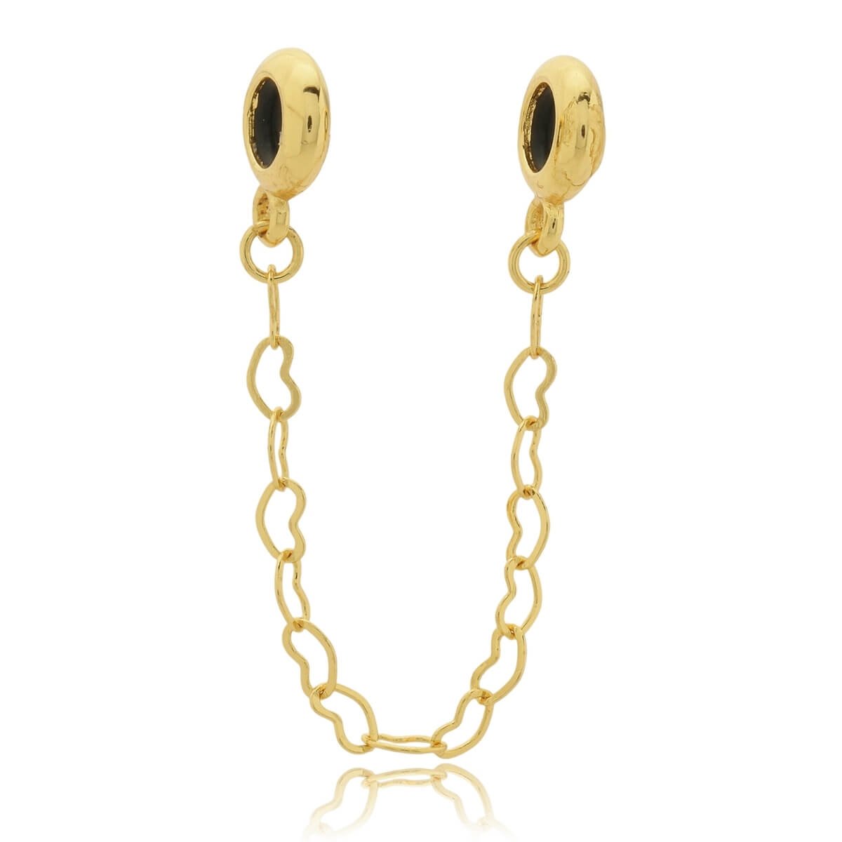 Berloque Trava de Segurança Coração Banhado a Ouro 18k