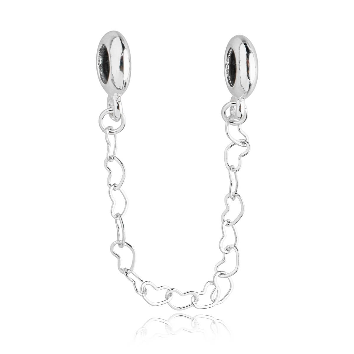 Berloque Trava de Segurança Coração Banhado a Prata 925