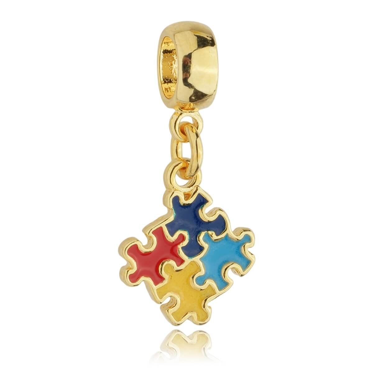 Berloque Símbolo Autismo Banhado a Ouro 18k
