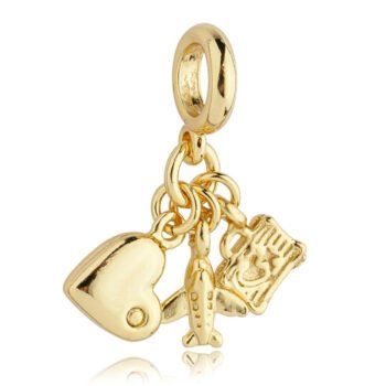 Berloque Viagem Banhado a Ouro 18k