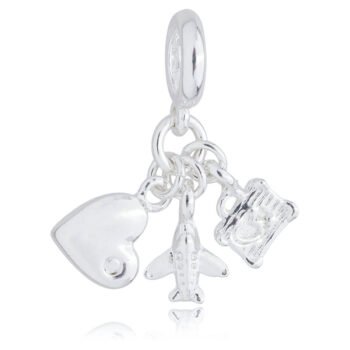 Berloque Viagem Banhado a Prata 925