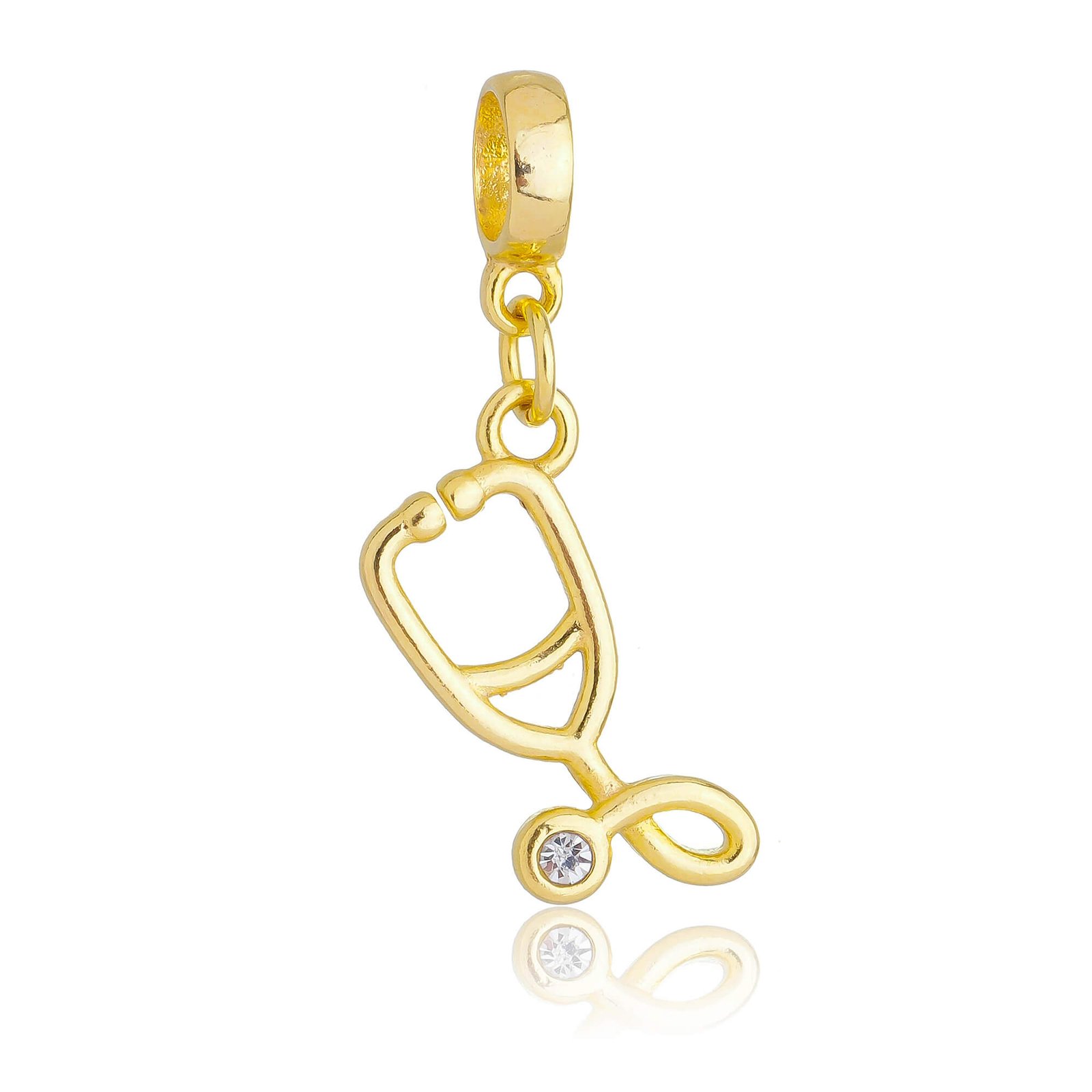 Berloque Estetoscópio Banhado a Ouro 18k