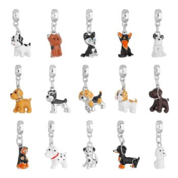 Berloques Raças Cachorro Cachorrinho Banhado a Prata 925