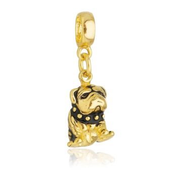 Berloque Cachorro Buldogue Banhado a Ouro 18k