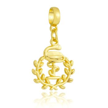 Berloque Profissão Farmácia Banhado a Ouro 18k