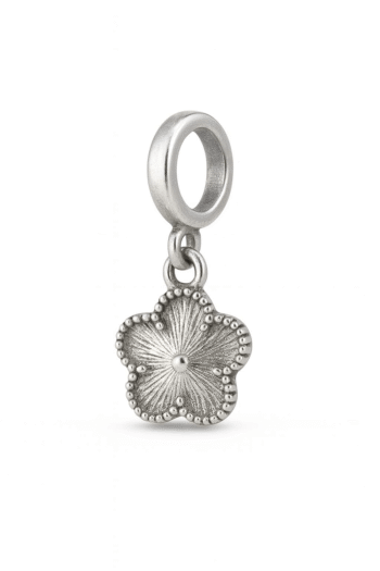 Berloque Flor Banhado a Prata 925