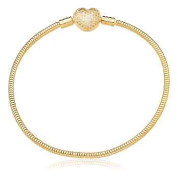Pulseira Fecho Coração Cravejada Banhado a Ouro 18k